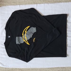 CHARGERS NFL Team Apparel Lightning Bolt Black L/S Tee Medium